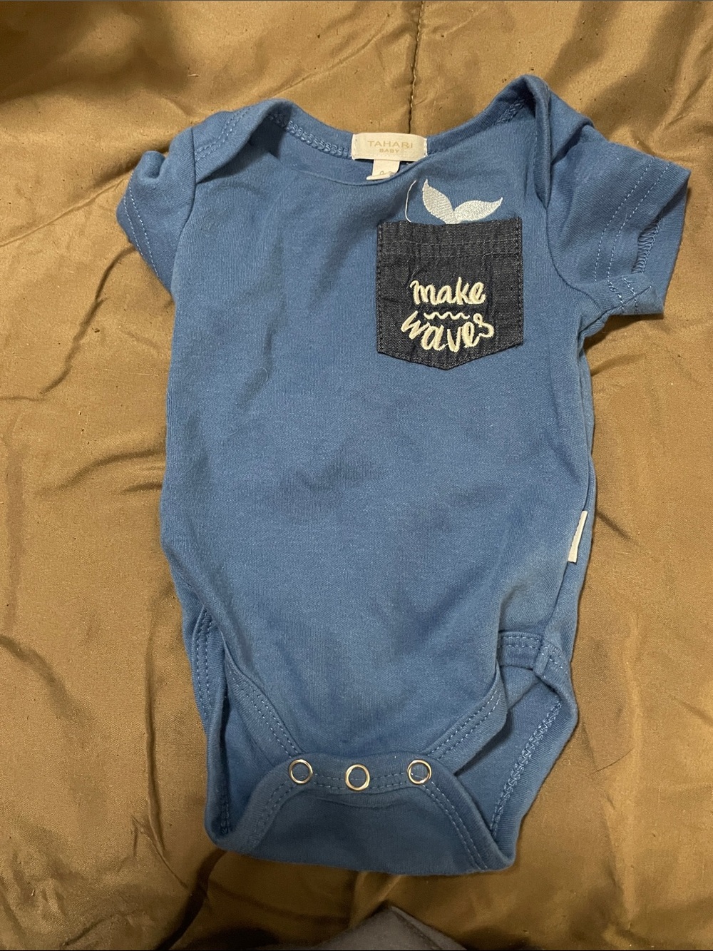 Tahari Blue 'Make Waves' Pocket One-Piece Bodysuit